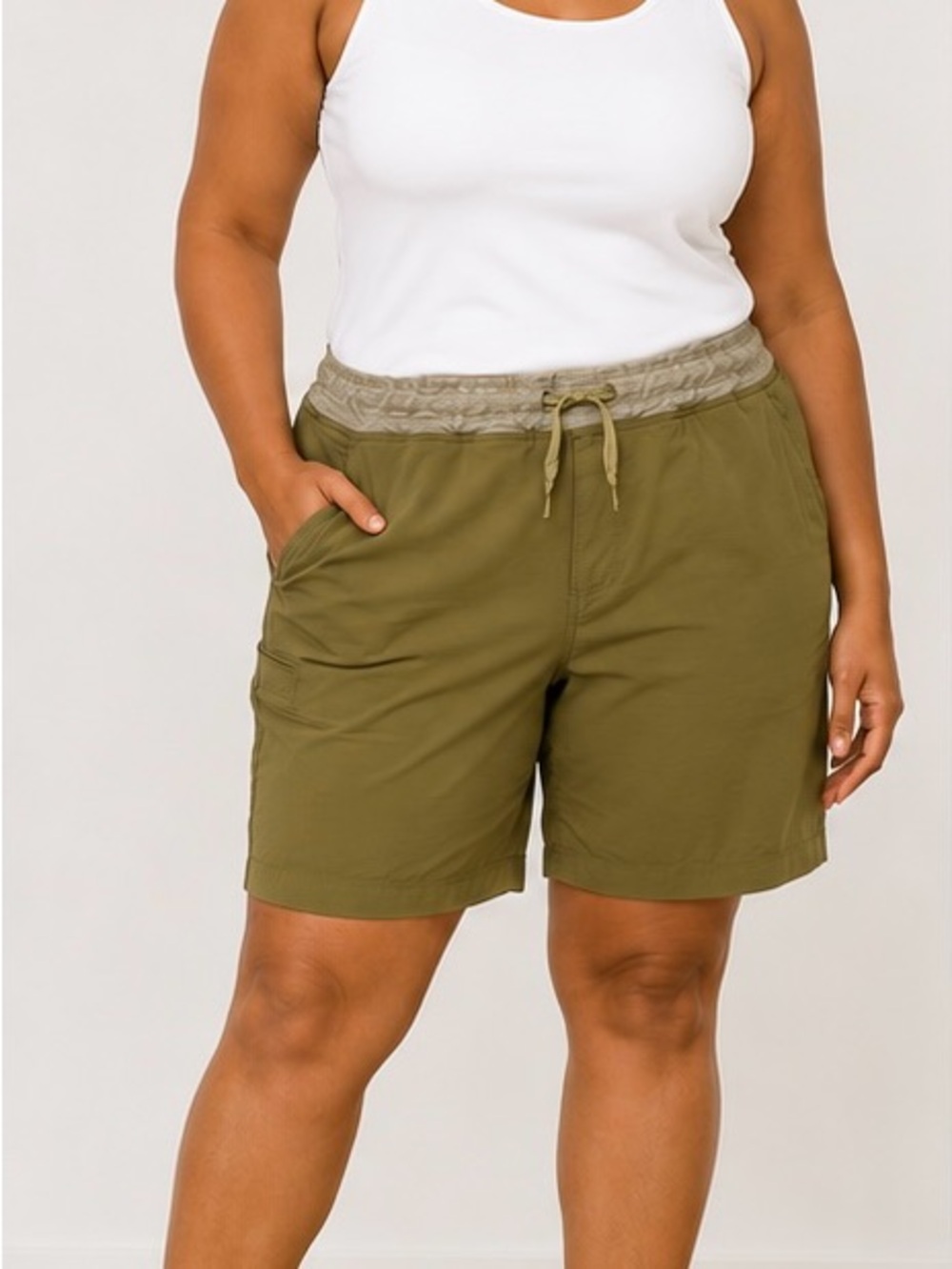 Duluth Trading Co Women’s 16W Olive Khaki Stretch Hiking Shorts